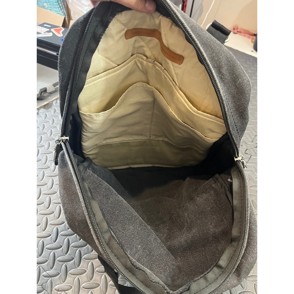 QWSTION Backpack Unisex O/S Black Canvas Convertible Tote Bag Zurich Design - Picture 3 of 11